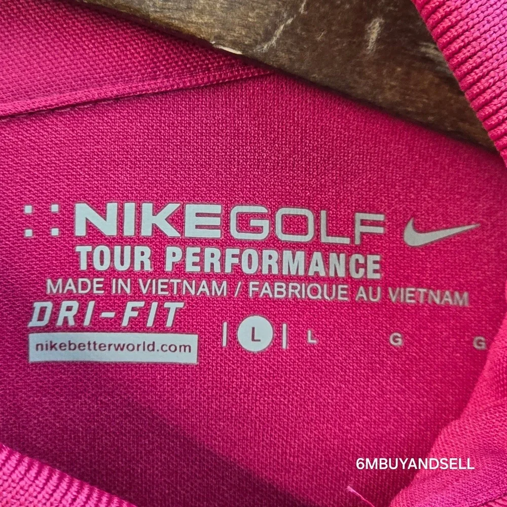 Nike Golf Tour Performance Dri-FIT Pink Polo Shirt Womens Large 508285-646